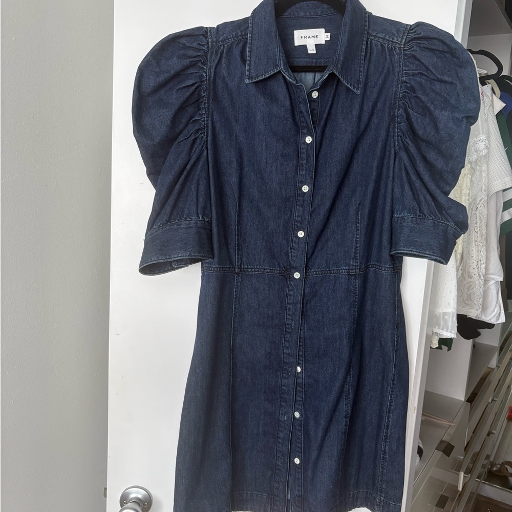 Frame Denim Gillian Dress Puff Sleeve